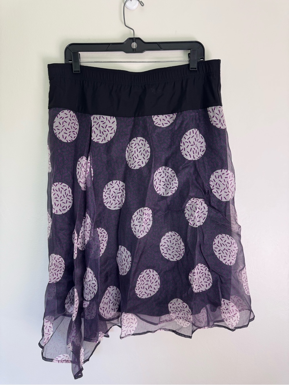 Babette Side Godet Silk Skirt Purple size Large NWT NEW